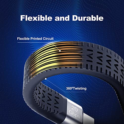 Rixmie Short 5-Inch USB-C to USB-C Cable, 100W PD, 20Gbps, 4K 60Hz