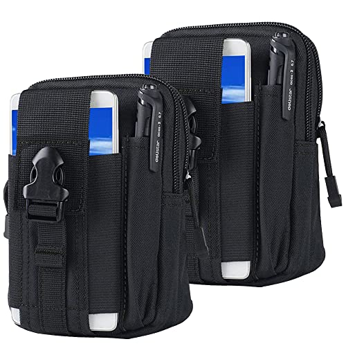 Waist Cell Phone Holster Belt Bag Universal Outdoor Phone Pouch Case Gadget Pocket for iPhone X 8 7 6 6s Plus Samsung Galaxy S8 S7 S6 S5 S4 S3 Note 8 5 4 3 2 LG HTC Etc - color: 2 Pack