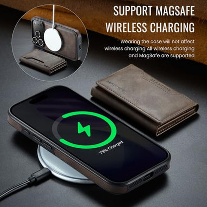 K2 2 in 1 Detachable Magnetic Phone Cases Compatible with iPhone 17 Pro Case with Card Holder RFID Blocking, Compatible with Magsafe Wallet, Leather 6.3'' (Coffee, iPhone 17 Pro) - color: Coffee, size: iPhone 17 Pro