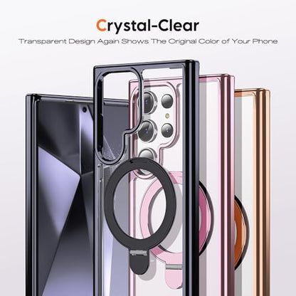Clear Case for Samsung Galaxy S24 Ultra with Stand 6.8",Black - color: Black, size: Samsung Galaxy S24 Ultra
