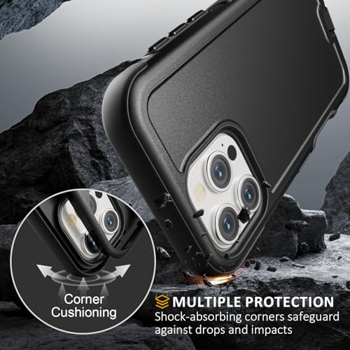 Follaroma Magnetic for iPhone 16 Pro Case, Heavy Duty Cases, Black, 6.7" | Compatible with MagSafe, Heavy Duty Shockproof,Military-Grade Anti-Drop Protective,Dual Layer Magnetic Protection Phone Cover - color: Black, size: iPhone 16 Pro 6.3''