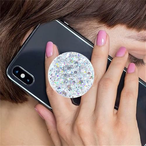 Magnetic Retractable Phone Stand, Phone Grip, Suitable for Round Foldable Phones and Tablet Accessories - Transparent Shine(Magnetic Silver) - color: Magnetic silver