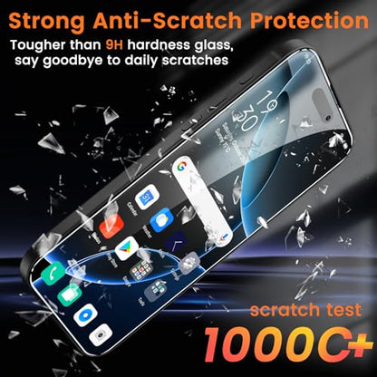 Lesakit 4+4 Pack Privacy Screen Protector for iPhone 16 Pro 6.3-Inch with 4 Pack Camera Lens Protector, Anti Spy Tempered Glass Film 9H Hardness Case Friendly - size: iPhone 16 Pro