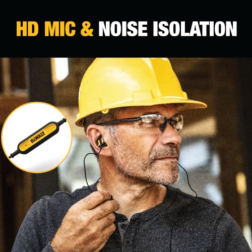 DEWALT Heavy Duty Wired Earphones with Microphone, 3.5mm - style: 3.55mm Headphones
