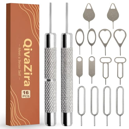 16 Pack SIM Card Eject Tool Kit Phone Tray Opener Pin Needle for Mobile Device Universal Removal Key for Cell Phones Tablets and Smart Device Storage Accessories