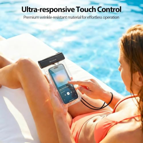 IPX8 Waterproof Phone Pouch 2 Pack for iPhone for Android 7.2 in | Dual Layer Seal, Flip-Lock Buckle, Vacation Use, Water Sports, Universal Fit
