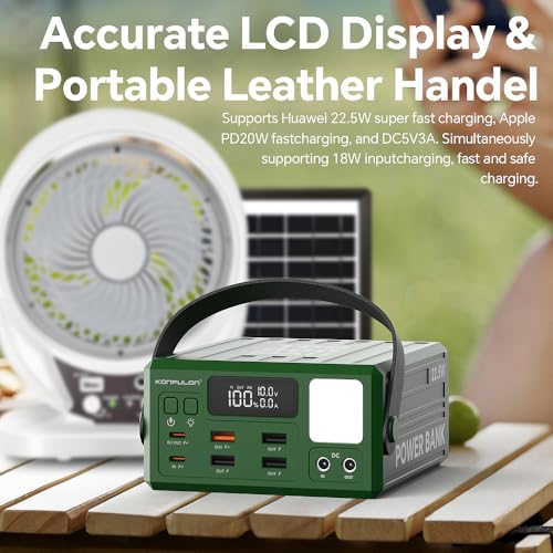 High Capacity Power Bank 100000mAh Fast Charging 22.5W PD 20W Portable USB C Battery Packs with 7 Outputs & LCD Display Battery Bank for iPhone, Samsung, iPad ,Macbook & Outdoors Camping (GREEN) - color: GREEN