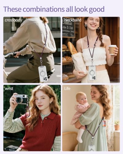 3 in 1 Luxury Phone Lanyard, Adjustable Crossbody Neck Strap & Short Wrist Strap, Anti-Lost Anti-Theft Detachable Phone Chain, Versatile Shoulder Phone Sling for All Cell Phones(Wine red) - color: Wine Red