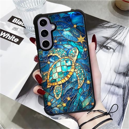 for Samsung Galaxy S24/S25 Case,Soft Silicone Shockproof Bumper Camera Protection Phone Case-Glass Star Turtle - color: Glass Star Turtle, size: Samsung Galaxy S24/S25