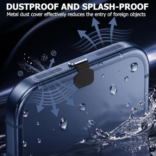 30Pcs Metal USB C Dust Plug with Speaker Dust Cover iPhone 17 Pro Blue - size: for 17 Pro Blue
