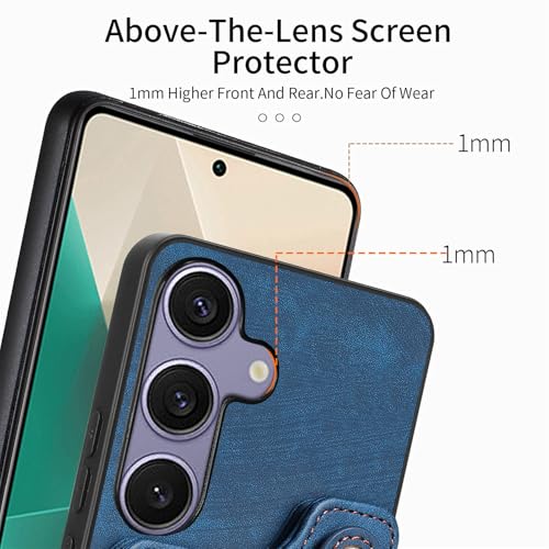 for Samsung Galaxy S25 FE Case Wallet with Card Slots Blue | PU Leather Flip Folio Cover,RFID Blocking Ring Holder,Kickstand,Wrist Strap,Shockproof,Magnetic Protective,Women Men Girls - color: Blue, size: Galaxy S25 FE 6.7 Inch