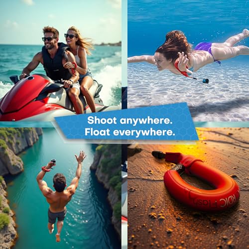 Waterproof Phone & Camera Float Wrist Strap for Underwater | Waterproof Float Strap Compatible with GoPro Hero 13, Insta360 X4, DJI Action 5 Pro, iPhone, OM System TG-7 & Kodak WPZ2 - color: Red Blaze