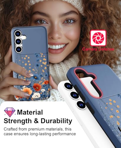 for Samsung Galaxy S24 / S25 Case - Blue Flowers Deco - color: Blue Flowers Deco