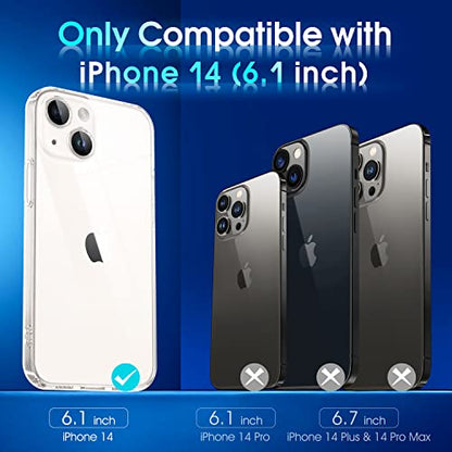 Supdeal Crystal Clear Case for iPhone 14, [Not Yellowing] [Camera Protection] [Military Grade Drop Tested] Transparent Shockproof Protective Soft Silicone Slim Cover, 6.1 inch, Transparent - color: Transparent, size: iPhone 14