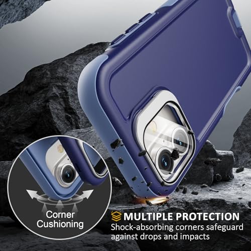 Follaroma Magnetic for iPhone 17 Case with Camera Stand, Blue-Purple, 6.3" | Built-in Glass Camera Cover,Compatible with MagSafe,Heavy Duty Shockproof Protective,Military-Grade Anti-DropDual Layer Cover - color: Blue-Purple, size: iPhone 17 6.3''