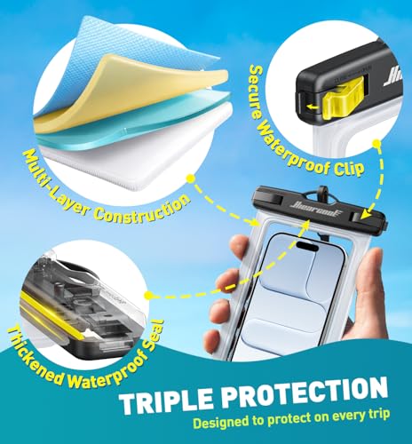 Hiearcool Waterproof Phone Pouch, Waterproof Phone Case, 2-Pack Clear | Durable multilayer IPX8 protection; touchscreen access and fit up to 8.9 inches; cruise essentials 2026 for beach and pool - color: 2 Clear
