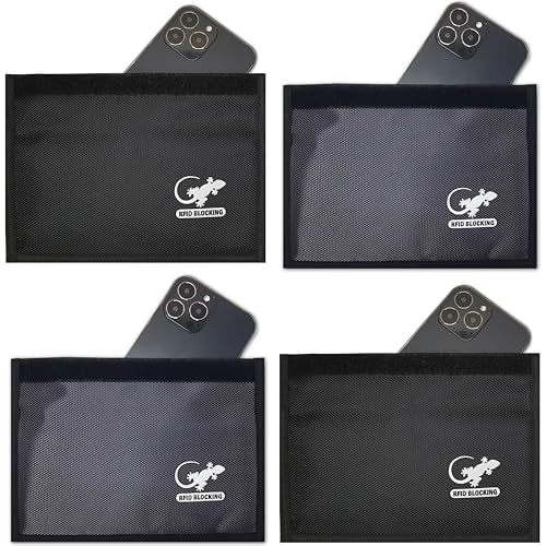 Faraday Bag Anti-Tracking GPS RFID Car Key Signal Blocker Wallet Shielding Pouch Protective Case for Cell Phone Car Key FOB, Data Privacy, Electronic Device Security (4 PACK - BLACK AND GRAY) - color: 4 PACK - BLACK AND GRAY