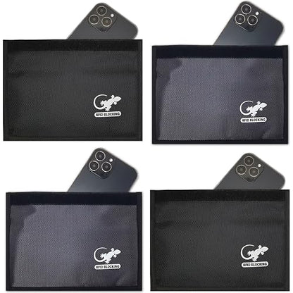 Faraday Bag Anti-Tracking GPS RFID Car Key Signal Blocker Wallet Shielding Pouch Protective Case for Cell Phone Car Key FOB, Data Privacy, Electronic Device Security (4 PACK - BLACK AND GRAY) - color: 4 PACK - BLACK AND GRAY