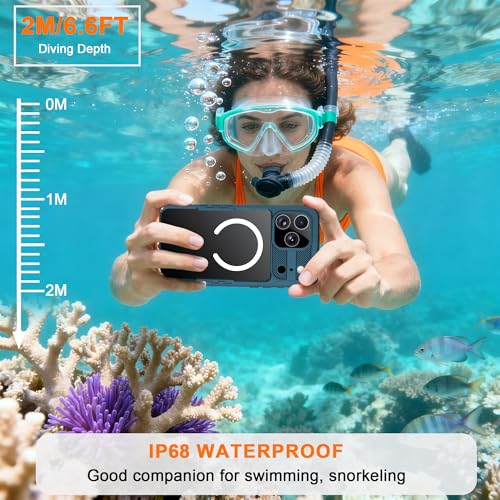 for iPhone 17 Pro Max Waterproof Phone Case IP68 Full Body - color: Cyan-Teal, size: iPhone 17 Pro Max 6.9 inch