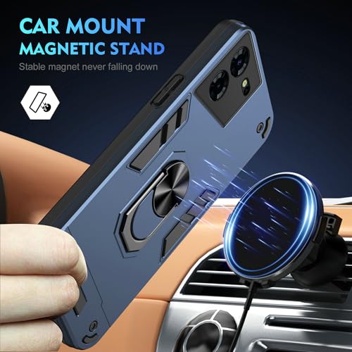 Compatible for Tecno Pova 5 Pro Case,Built-in Stand Shockproof and Drop-Proof Compatible with Tecno Pova 5 Pro 5G LH8n Phone Case Cover Blue - color: HY-GZS-blue, size: Tecno Pova 5 Pro 5G