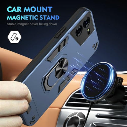 Compatible for Tecno Pova 5 Pro Case,Built-in Stand Shockproof and Drop-Proof Compatible with Tecno Pova 5 Pro 5G LH8n Phone Case Cover Blue - color: HY-GZS-blue, size: Tecno Pova 5 Pro 5G