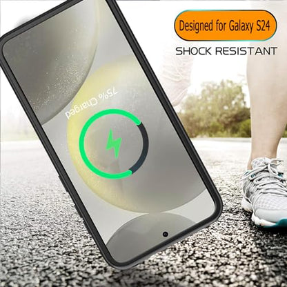 Battery Case for Galaxy S24,[10000mAh] Large Capacity Slim Portable Protective Fast Charging Case Battery Case Compatible with Galaxy S24(6.2inch) Wireless Charging Case with Carplay-Black - size: Galaxy S24