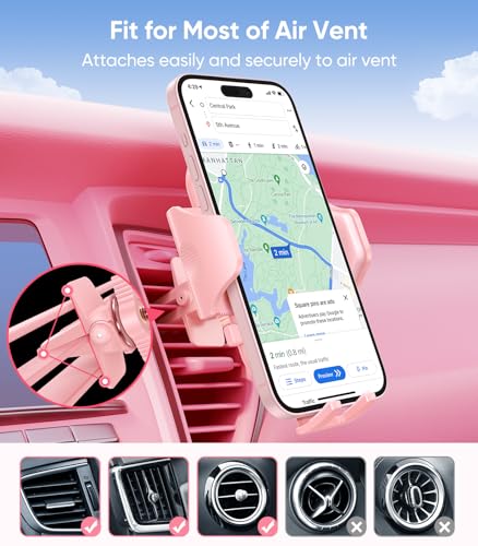 VICSEED Pink Air Vent Phone Holder for Your Car [ Sturdy & Secure ] - color: Pink