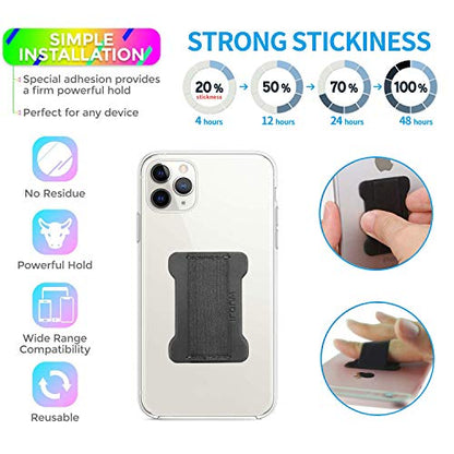 Universal Phone Grip for Smartphones - Phone Holder for Hand for Back of Phone - Wireless Charging Compatible (Gray) - 2Pack - color: Gray