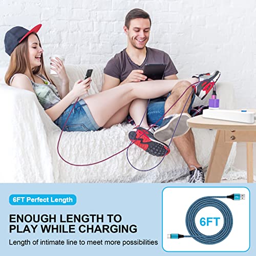 USB Wall Charger Block Fast Charging Brick for Samsung Galaxy S26 S25 S24FE - color: Blue+Purple+Rose