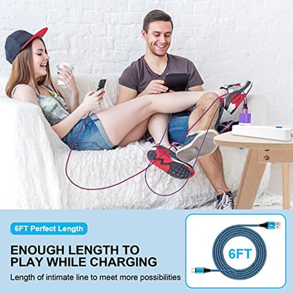 USB Wall Charger Block Fast Charging Brick for Samsung Galaxy S26 S25 S24FE - color: Blue+Purple+Rose