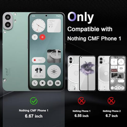 Case for Nothing CMF Phone 1, Military Grade Drop Protection Phone Case, Yellowing Resistant, Anti-Scratch Hard PC Back, Shockproof Hard Ultra-Thin Protective Cover, Clear - size: Nothing CMF Phone 1