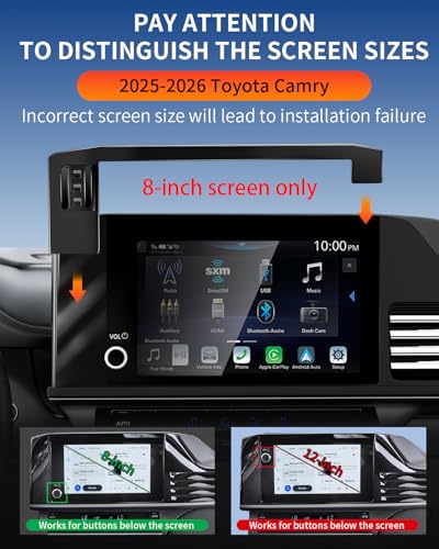Magnetic Car Phone Holder for Toyota Camry Hybrid 2025-2026 Accessories (Fits LE, SE, Nightshade - 8 Inch Screen), Compatible MagSafe 360° Rotation Screen Mount, Does Not Affect Air Vent - size: for 2025 2026 Toyota Camry 8 inch touch screen