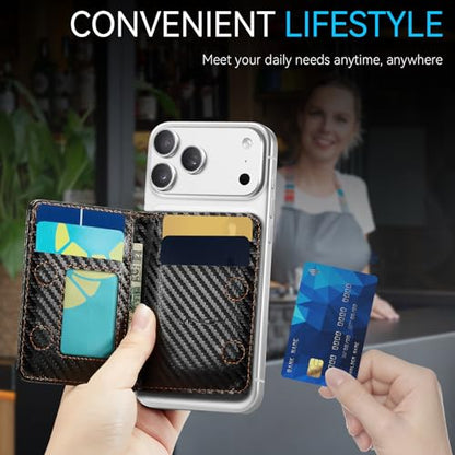 Vinich for MagSafe Wallet Magnetic RFID Blocking Card Holder, Carbon Black - color: Carbon Black