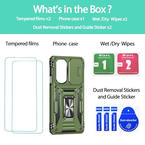 for Moto Edge Plus 2022 Case with Slide Camera Cover & Stand, Olive Green - color: ZS Olive Green, size: Moto Edge Plus (2022)