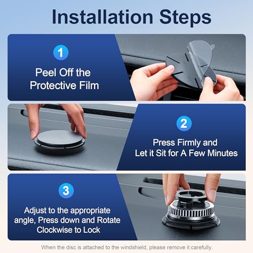 Car Phone Holder for Magsafe [2026 89+LBS Suction & 3700gf Magnetic] 360° Adjustable Cell Phone Mount, Phone Holders for Your Car Dashboard Windshield Camera for iPhone 17-12