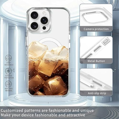 Magnetic Case for iPhone 13 Pro Design On Clear Base, Compatible with MagSafe, Slim Protective Soft TPU Bumper Phone Cover Women Girls Case Brown Ice Drinking - color: Brown Ice Drinking, size: iPhone 13 Pro