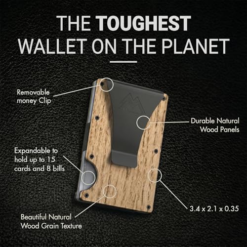 Mountain Voyage Minimalist Wallet for Men - Slim RFID Wallet, Scratch Resistant, Credit Card Holder & Money Clip, Easily Removable Money & Cards, Mens & Womens Wallets (Beech Wood Carbon) - color: Beech Wood Carbon