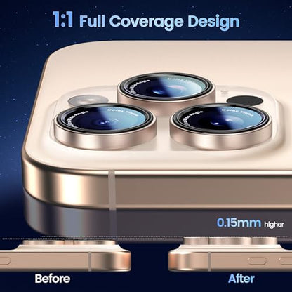 CACOE Camera Lens Protector for iPhone 14/15/16/17 Pro/Pro Max Cover - color: Desert Gold