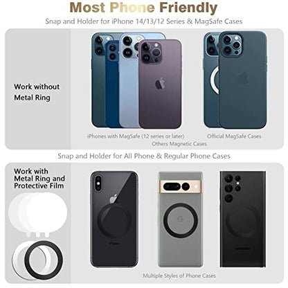 Doflyesky Magnetic Phone Ring Holder for iPhone, 360 Degree Rotation Floral Phone Grip Finger Ring Kickstand for iPhone 16 15 14 13 12 Pro Max Plus MagSafe Case, Android Phone, Gold