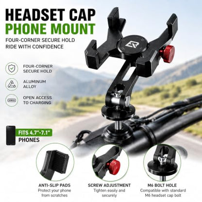 ROCKBROS Aluminum Bike Phone Mount, Headset Cap Mount for 4.7-7.1" Phones - style: Headset Cap Mount