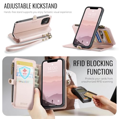 for iPhone 14 Plus - Phone Case Wallet Magnetic, Champagne Gold - color: Champagne Gold, size: iPhone 14 Plus
