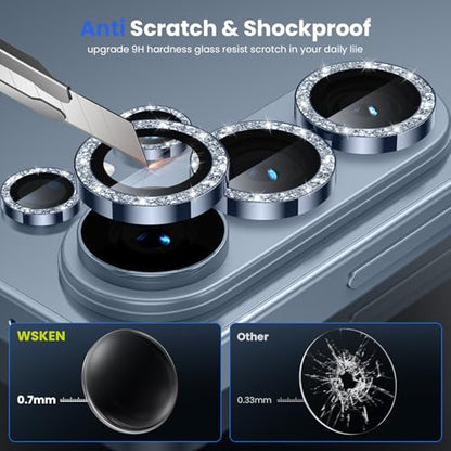 WSKEN for Samsung Galaxy S26 Ultra Camera Lens Protector - Ultra Thin - color: Glitter Blue