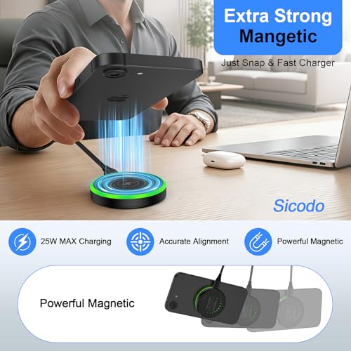 25W Magnetic Wireless Charger for Samsung Fast Charging Pad for Galaxy S26