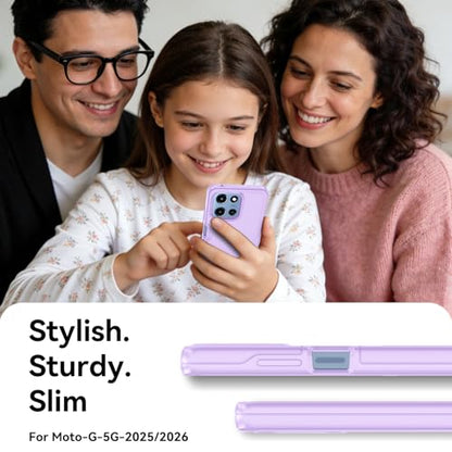 for Motorola Moto G 5G 2025/2026 Case with HD Screen Protector, Moto G Play 2026 Heavy Duty Shockproof Military Grade Full Body Protection Phone Cover (Dream Violet) - color: Dream Violet