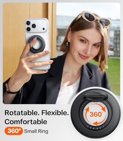 TORRAS 2025 Flagship 360 Magnetic Phone Grip Ring Holder Kickstand, Black - color: Black