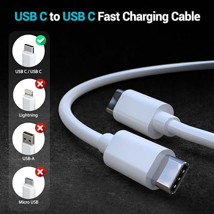 TZBAY 4-Pack 6ft 60W USB-C to C Fast Charging Cable for iPhone 17, 16, 15 - color: White 4x6ft