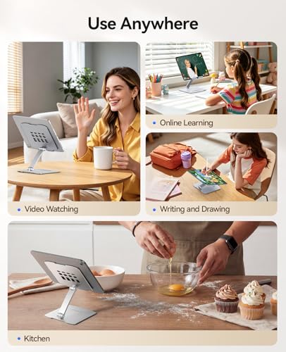 ORICO Sturdy Aluminum Foldable Tablet Stand, Fits iPad 12.9", FB1, Silver - color: Silver