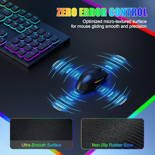 Mouse Pad with Foldable Phone Holder & Wireless Charger, XL RGB Gaming Mousepad 31.5"x11.8" Large Desk Mat for Keyboard, Home Desk Pad with Dual Qi Charging Station | 11 Colors & 5 Modes | Waterproof - color: 31.5x11.81"Phone Stand-Black