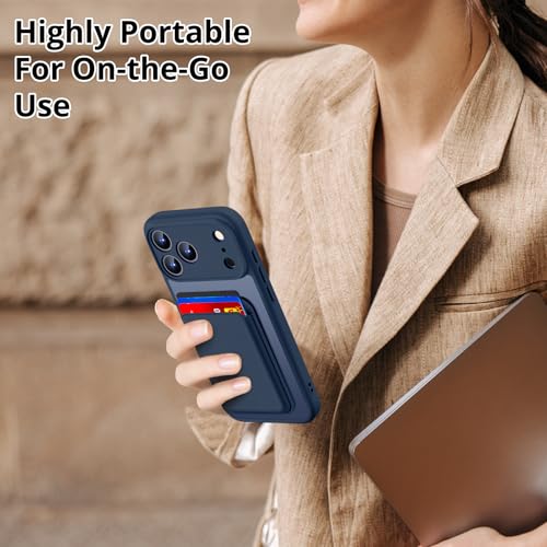 for iPhone 17 Pro Max Case w/Detachable MagSafe Wallet-Blue | RFID Blocking Card Holder&Kickstand, Military-Grade Drop & Raised Camera Protection for Travel & Commute - color: Blue