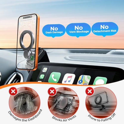 Car Phone Holder for Chevrolet Malibu 2016-2025 & Equinox 2018-2024 (Only for 8-Inch Screen) 360° Rotation Magnetic Cell Phone Mount, Compatible with Magsafe, Does Not Affect Air Vent - size: Fit for 16-25 Malibu & 18-24 Equinox, 8-Inch